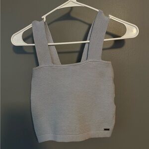 Hollister Ribbed Tank Top in Soft Gray